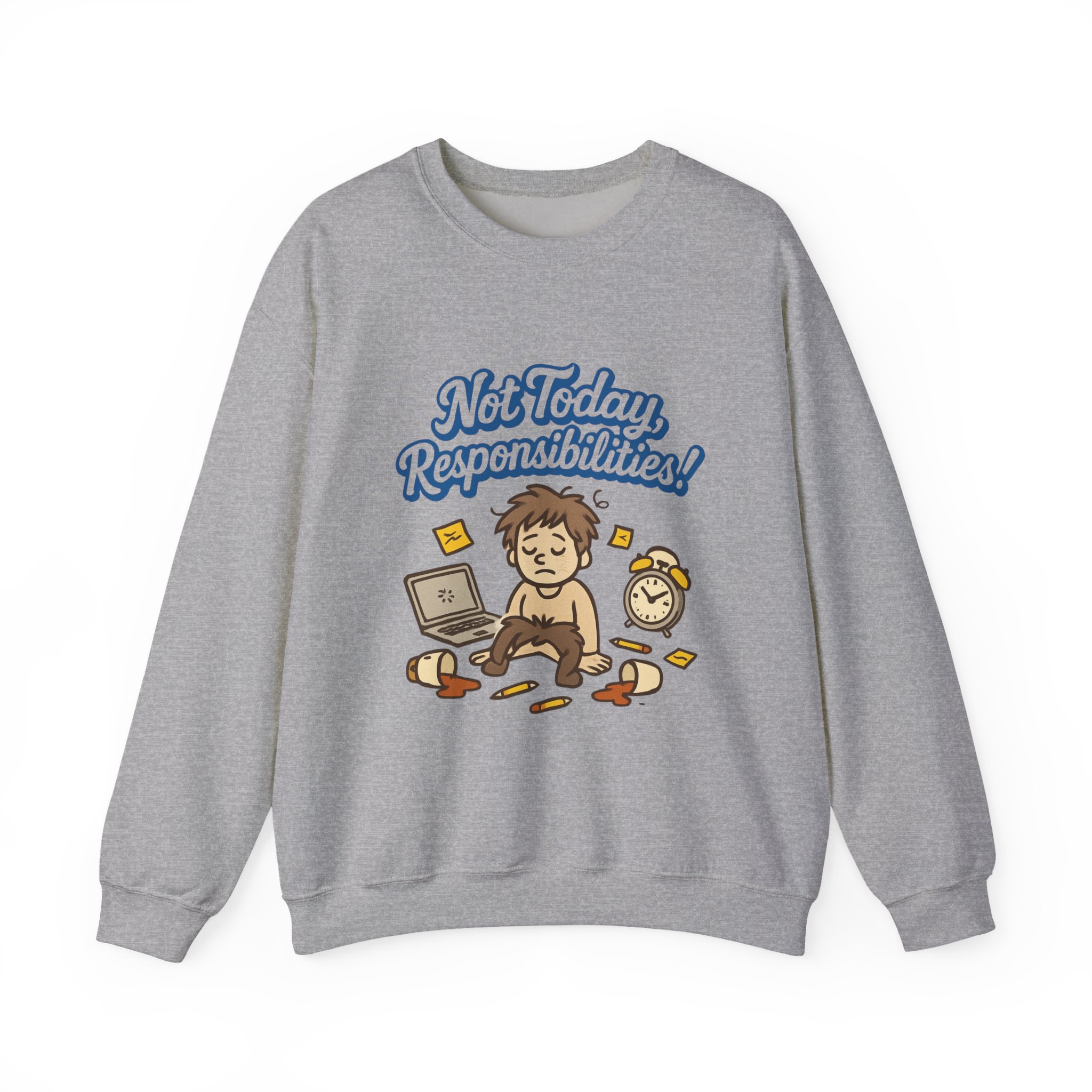 Sweatshirt — "Not Today Responsibilities!" Cozy Lazy Day Crewneck - Image 13