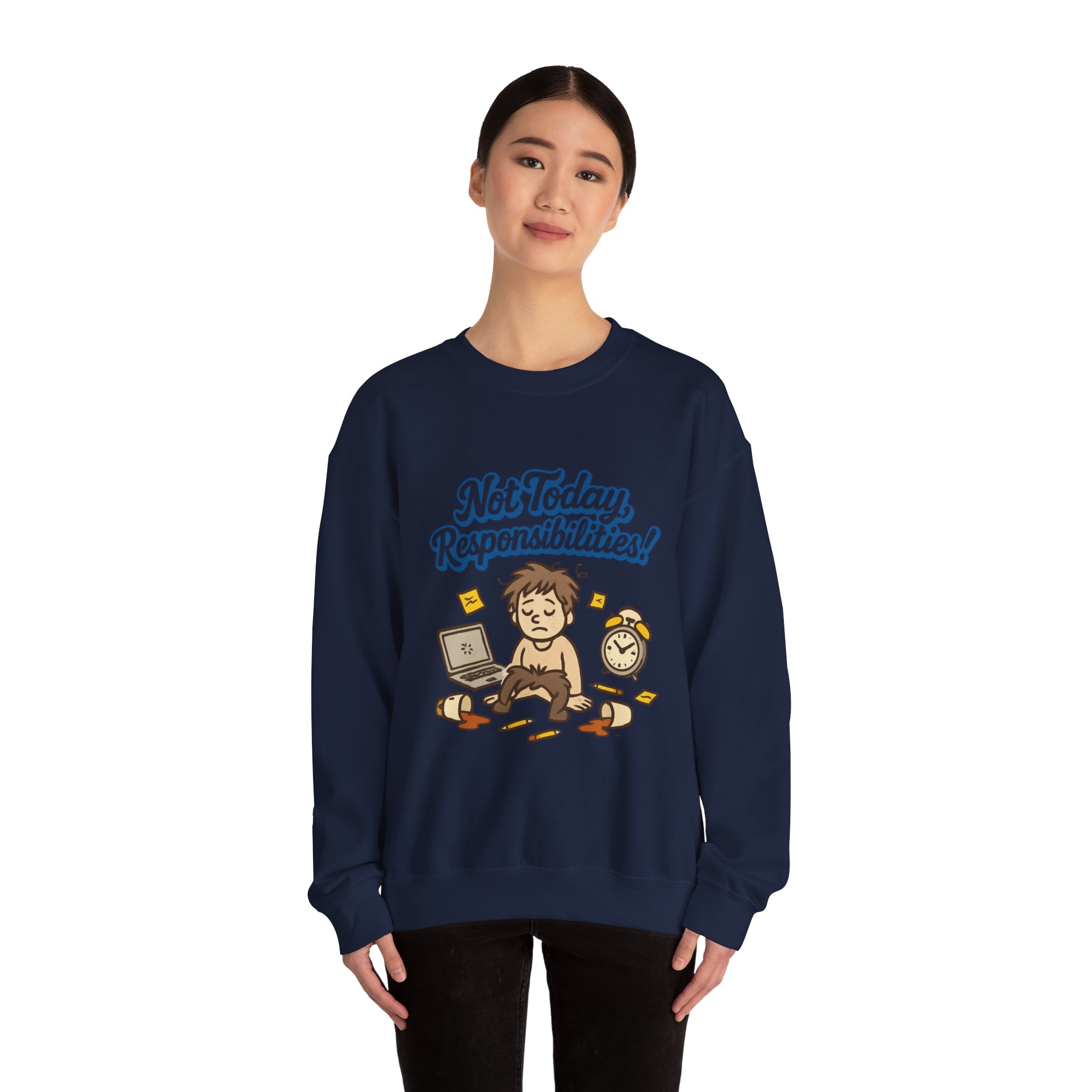 Sweatshirt — "Not Today Responsibilities!" Cozy Lazy Day Crewneck - Image 20