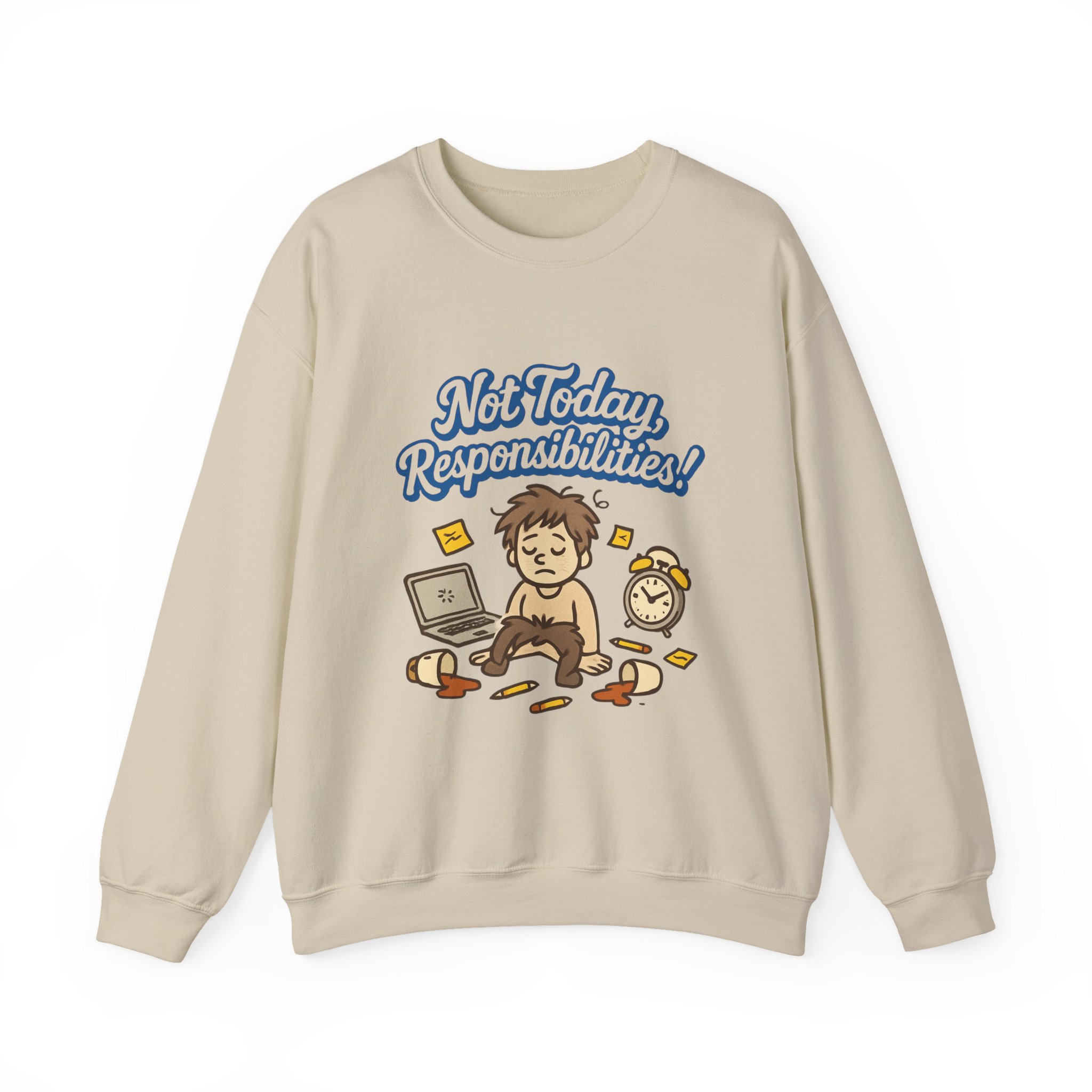 Sweatshirt — "Not Today Responsibilities!" Cozy Lazy Day Crewneck - Image 9