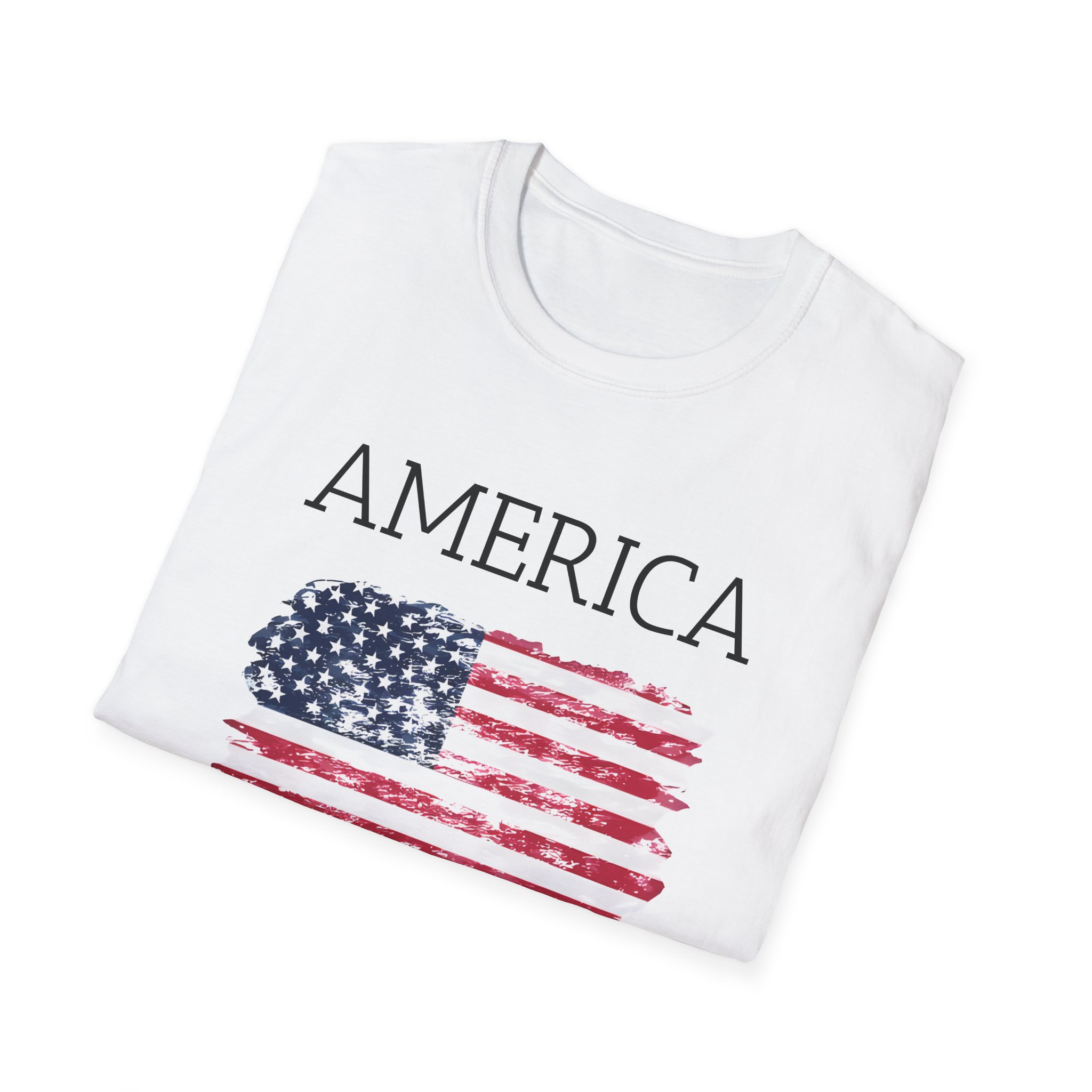 America T-Shirt — Distressed Flag Graphic Tee - Image 4