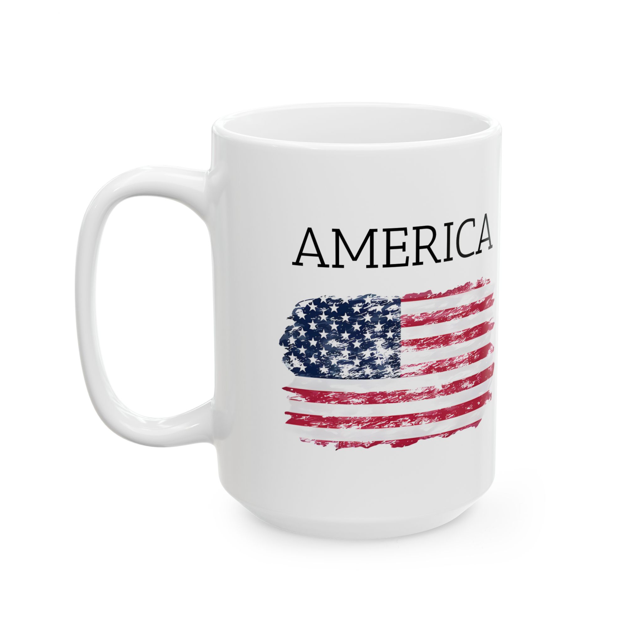 America Flag Ceramic Mug — Patriotic Coffee Cup (11 oz or 15 oz) - Image 4